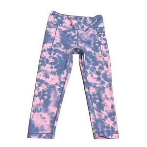 Athleta Girls High Rise Stash Your Treasures High Rise Capri Leggings Tie Dye M
